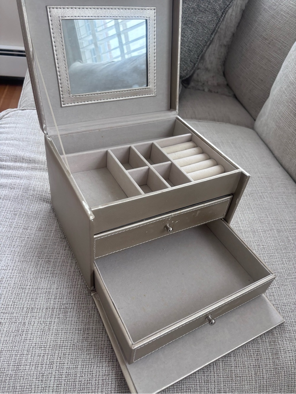 Jewelry Box with Mirror & Drawers